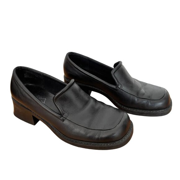 VTG WHITE MOUNTAIN  9 WIDE  Hammond Chunky Black Leather Loafers  Y2K - Picture 3 of 9